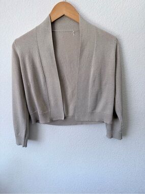 Calvin KleinThree-Quarter-Sleeve Glitter Shrug Cardigan Color Gold